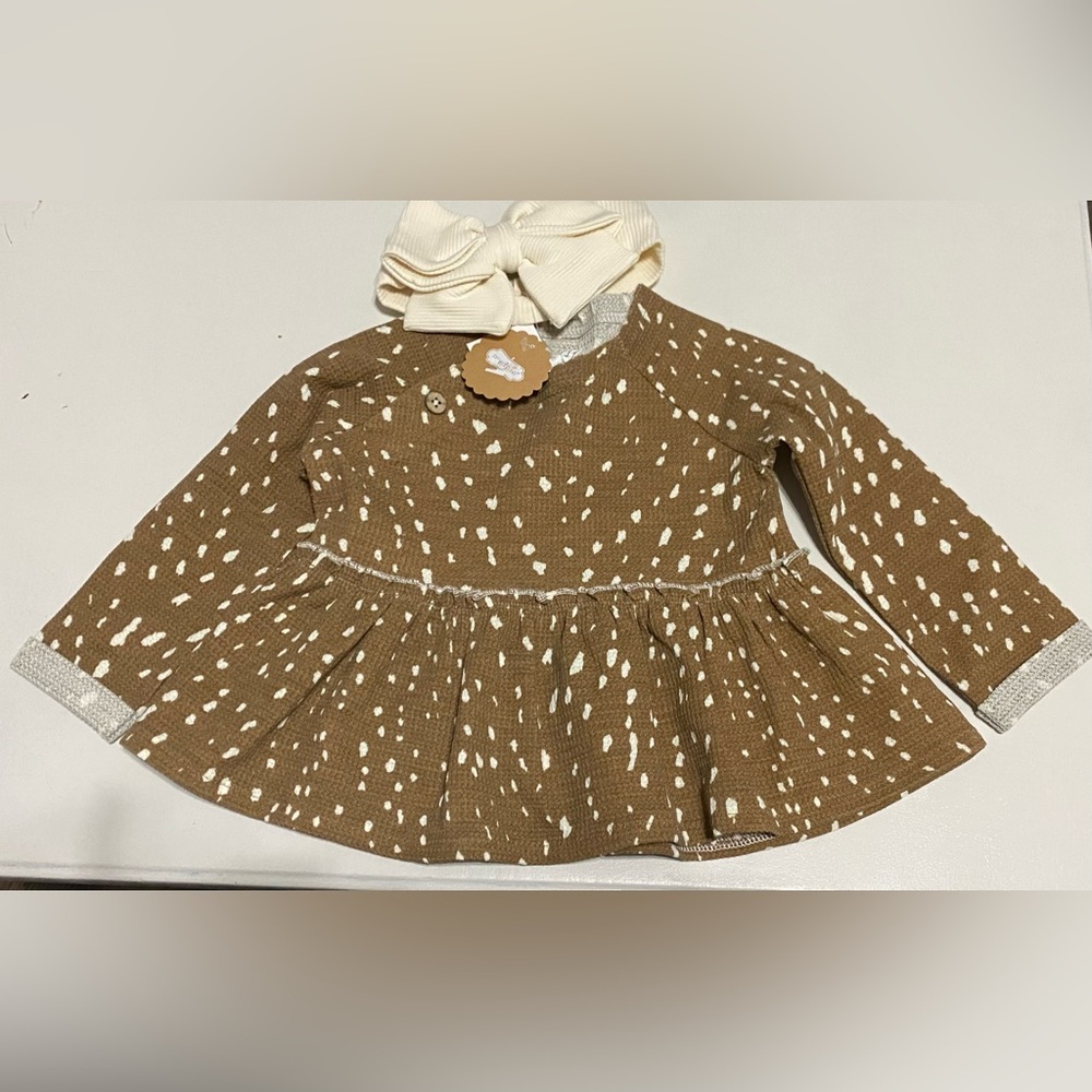 Mud Pie Brown and White Kids Top